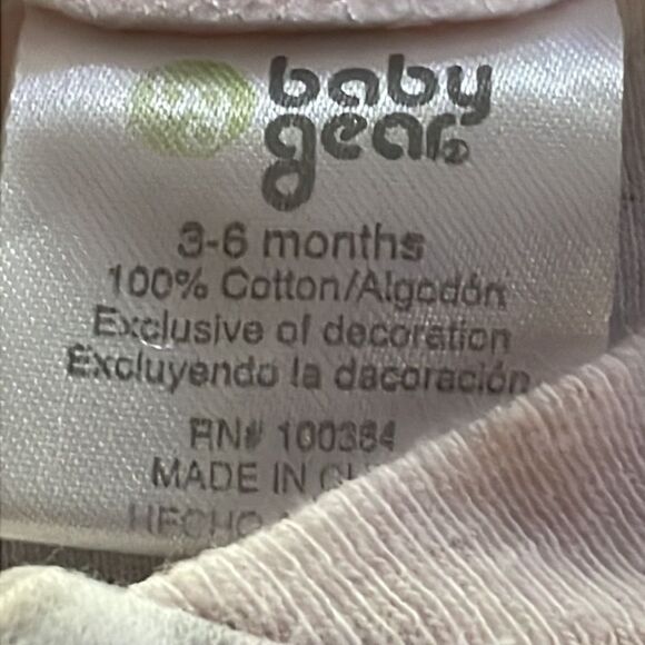 3-6 month Baby Gear pink & white snap footed pajamas w/cheetah print - Picture 12 of 13